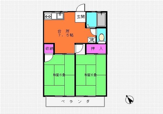 横浜市青葉区みたけ台のアパートの間取り