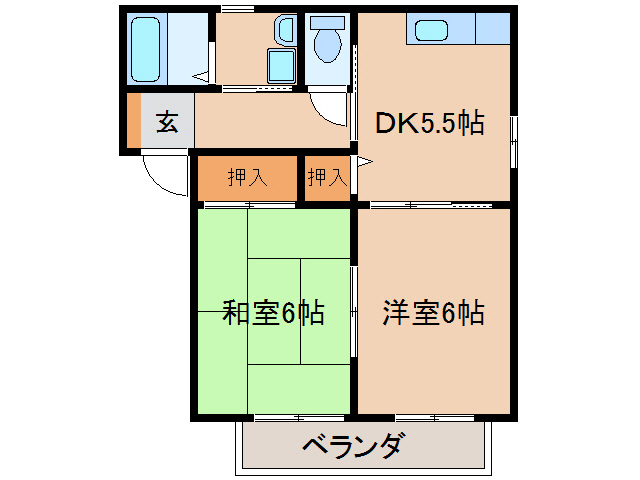 レーベンハイムAの間取り