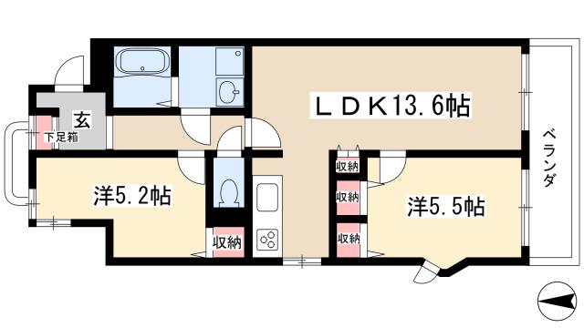 ヴェント朝日が丘の間取り