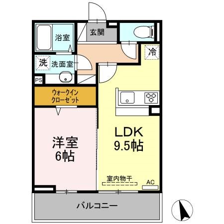 広島市東区矢賀のアパートの間取り