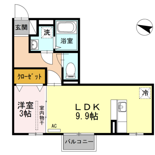 新潟県新潟市東区浜谷町１（アパート）の賃貸物件の間取り