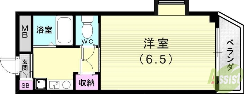 神戸市垂水区西舞子のマンションの間取り