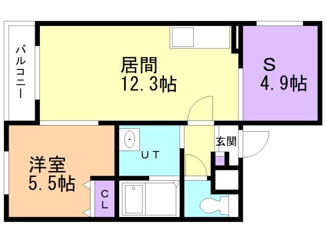 函館市宝来町のマンションの間取り