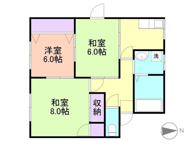 和歌山市和佐関戸のアパートの間取り