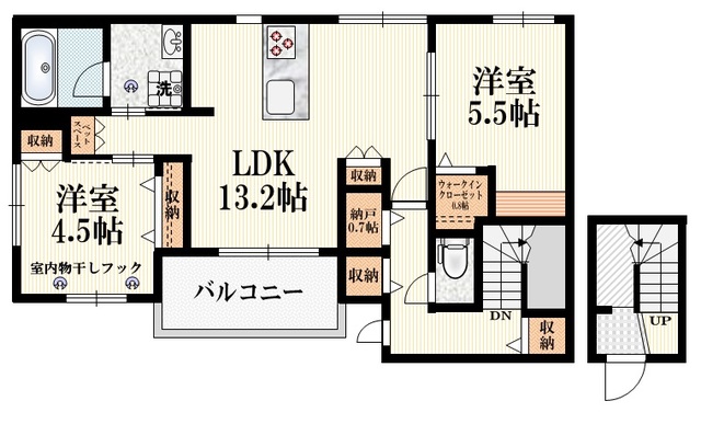 【三鷹市牟礼のマンションの間取り】