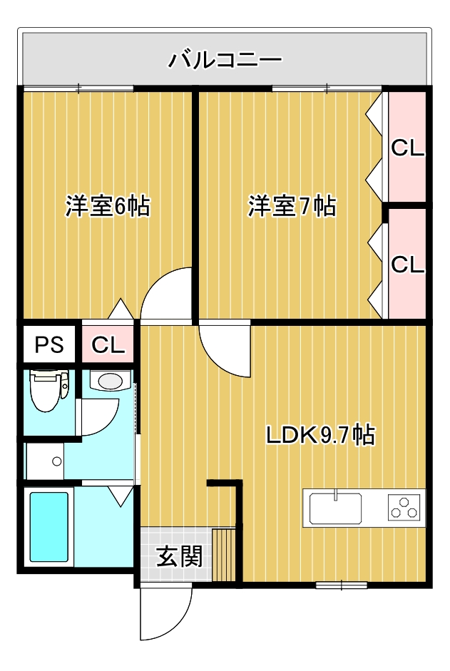 【山二ツ・マンションの間取り】