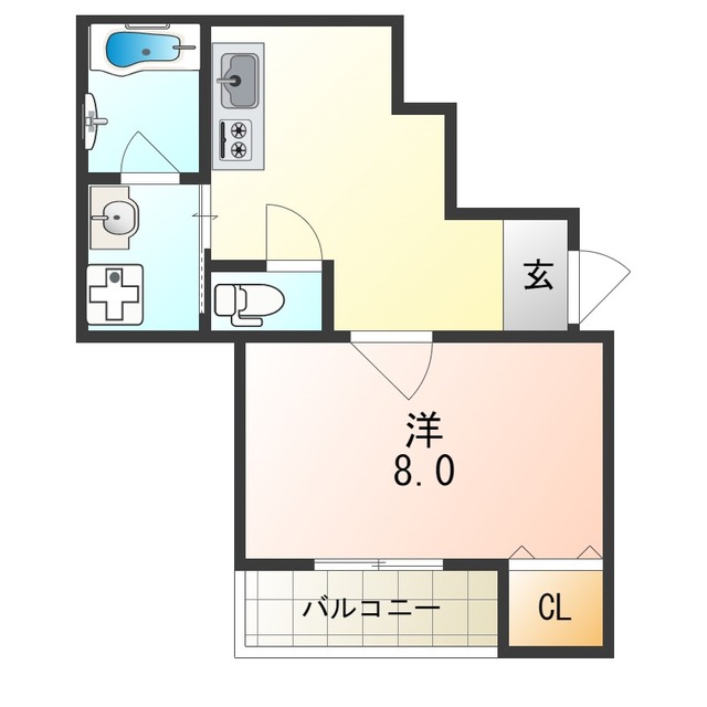 茨木市中穂積のアパートの間取り