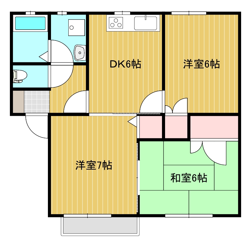 【新潟市秋葉区荻島のアパートの間取り】