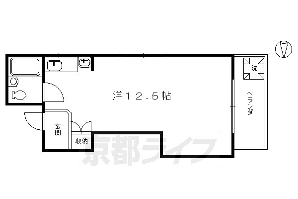 京都市下京区四本松町のマンションの間取り