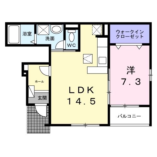 橿原市高殿町のアパートの間取り