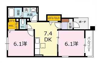 安芸高田市吉田町吉田のアパートの間取り