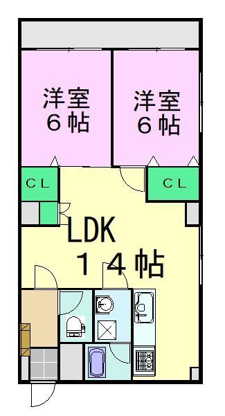 緑風館中央の間取り