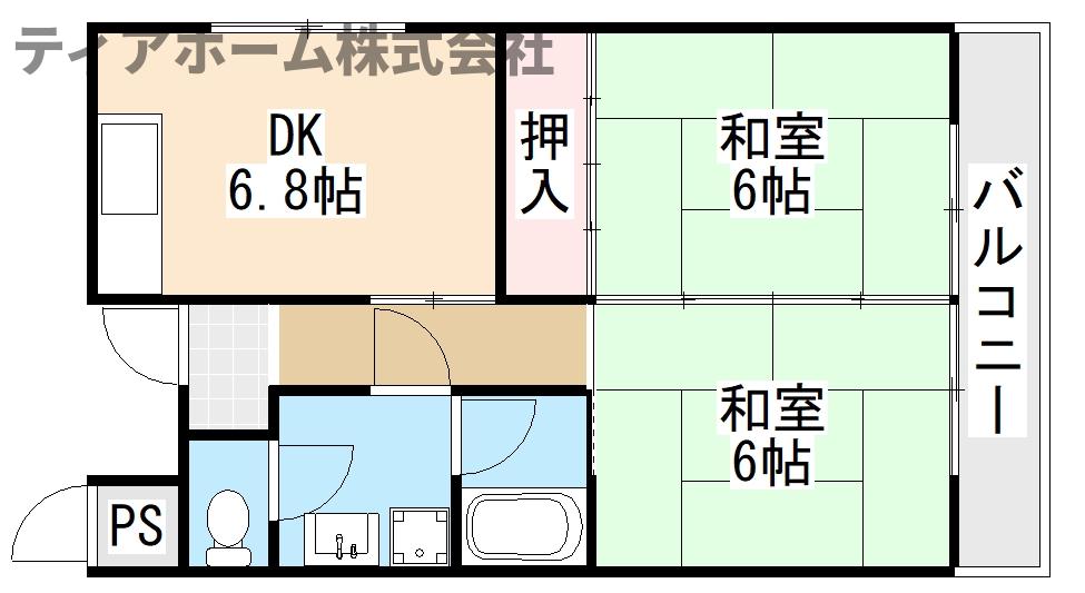 葛城市尺土のマンションの間取り