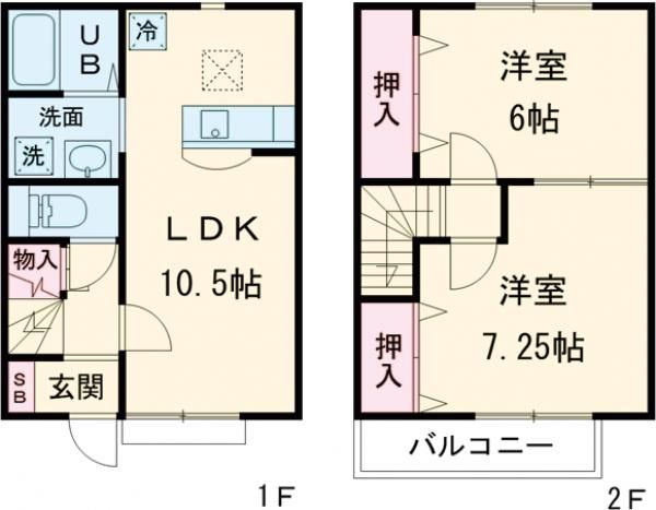 つくば市泉のアパートの間取り