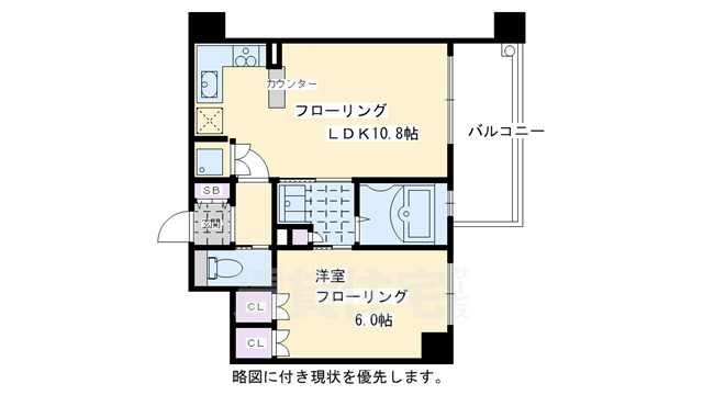 京都市上京区梶井町のマンションの間取り