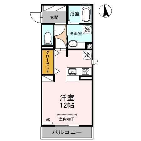 Ｄ－ｒｏｏｍ　Ｒｉｖｉｅｒｅの間取り