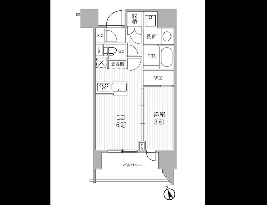 渋谷区代々木のマンションの間取り