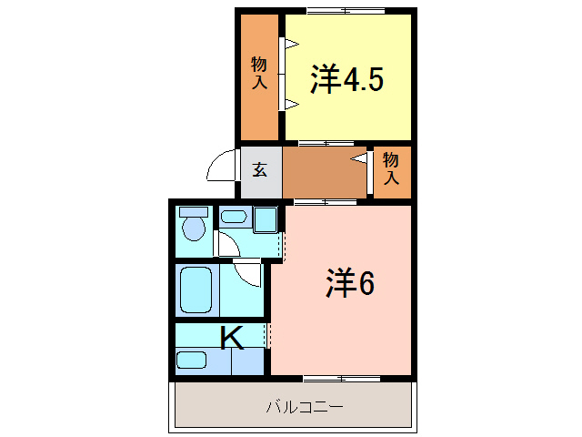 南裏ハイツ　B棟の間取り