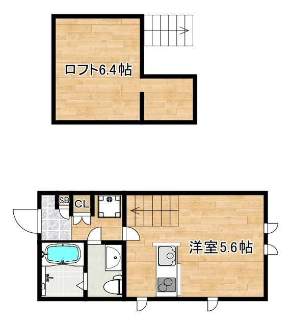 大阪市阿倍野区松虫通のアパートの間取り