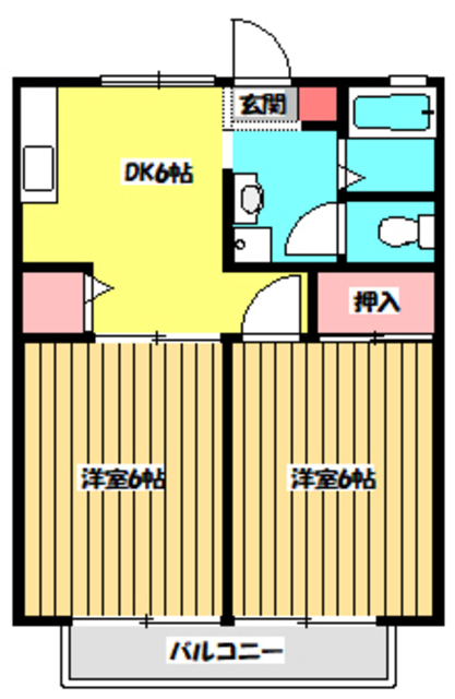 八王子市南大沢のアパートの間取り