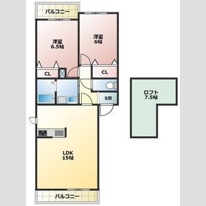 名古屋市緑区桶狭間巻山のアパートの間取り