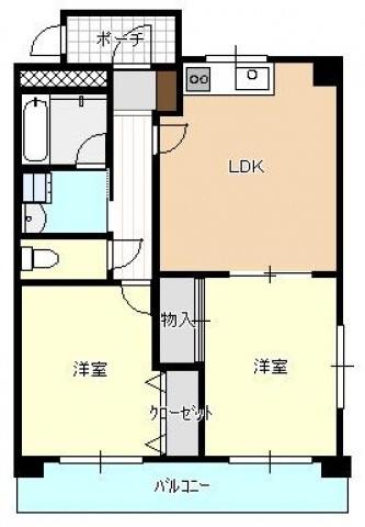 広島市中区江波栄町のマンションの間取り