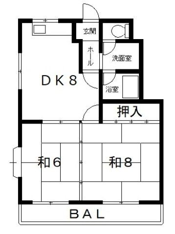 八尾市山本町北のマンションの間取り