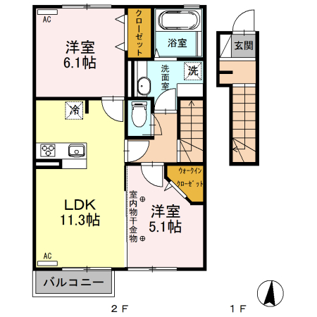 すずの木アパートメントの間取り