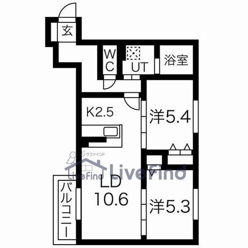 札幌市中央区南五条西のマンションの間取り