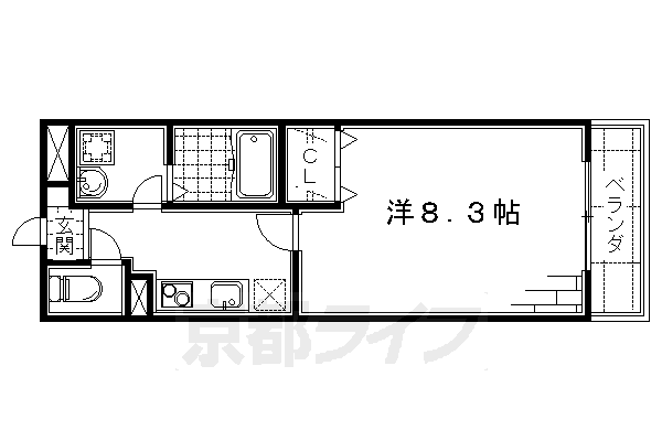 京都市伏見区深草西浦町４丁目のアパートの間取り