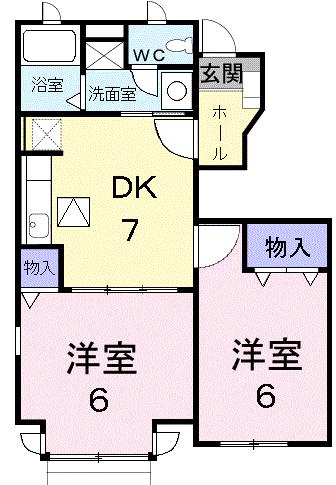 コンフォート朱雀Ａの間取り