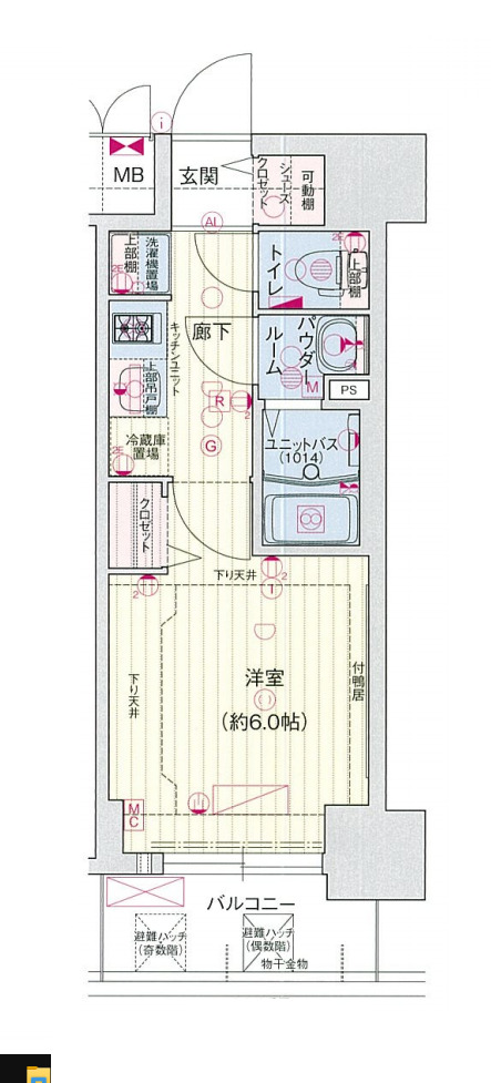 ララプレイス大阪新町ヴェレの間取り