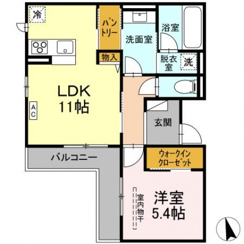 広島市佐伯区皆賀のアパートの間取り