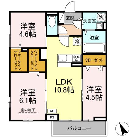 足立区加賀のアパートの間取り