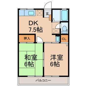 流山市駒木のアパートの間取り