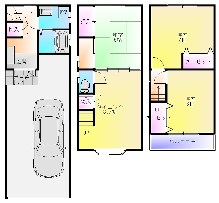 小若江1丁目ガレージ付戸建の間取り写真