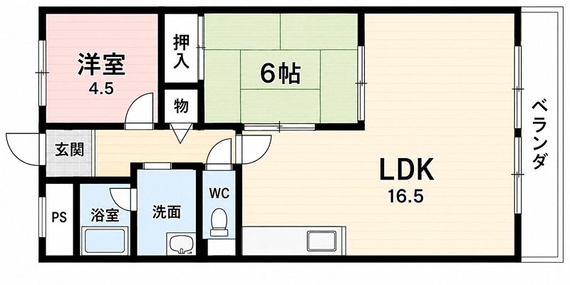 宮之阪ハイツ弐番館の間取り写真