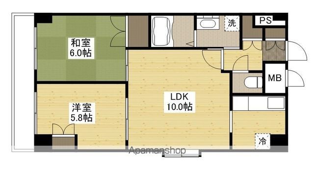 広島電鉄皆実線 比治山下駅 徒歩2分 11階建 築28年の間取り写真