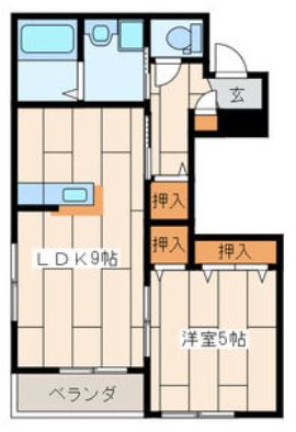 横浜市栄区鍛冶ケ谷町のアパートの間取り