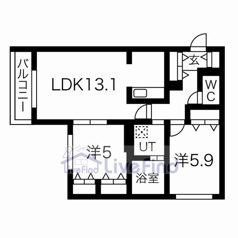 【札幌市白石区菊水七条のマンションの間取り】