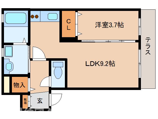 生駒市北新町のマンションの間取り