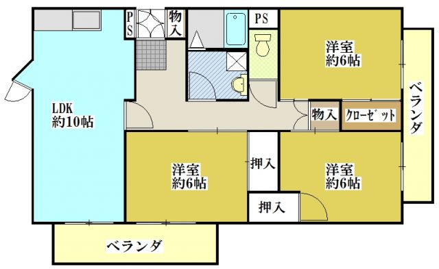 オーセル南立石　１号棟の間取り