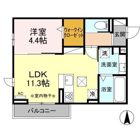 Ｄ－ＲＯＯＭ茜部中島　Ａ棟の間取り