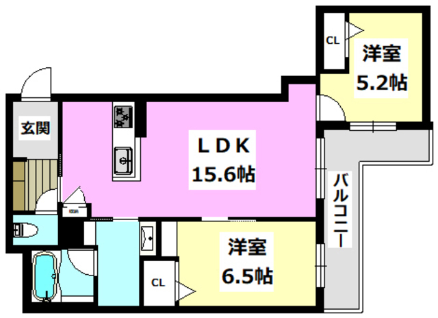 吹田市岸部北のマンションの間取り