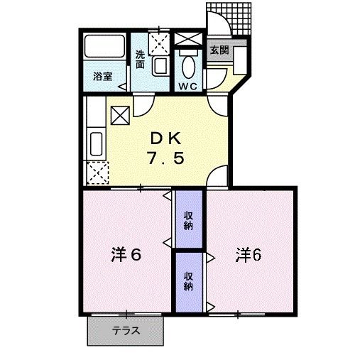 【備前市吉永町吉永中のアパートの間取り】