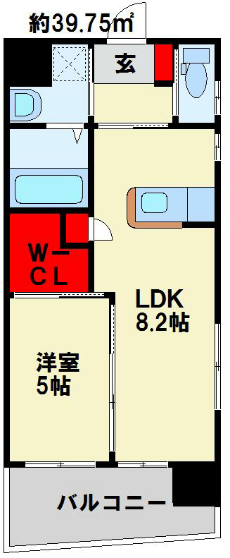 【北九州市小倉南区徳力のマンションの間取り】