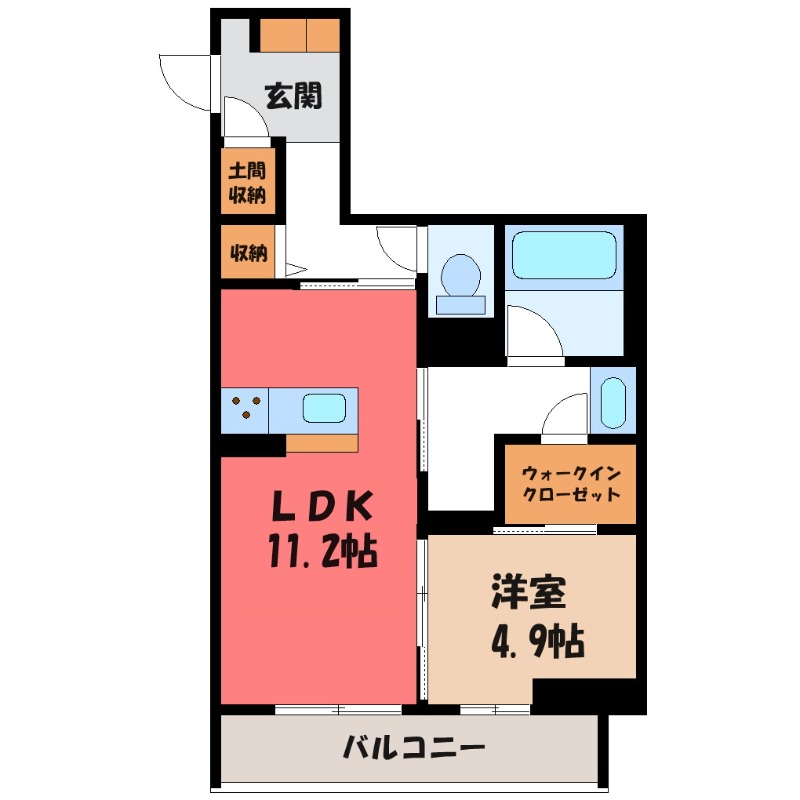 太田市東矢島町のマンションの間取り