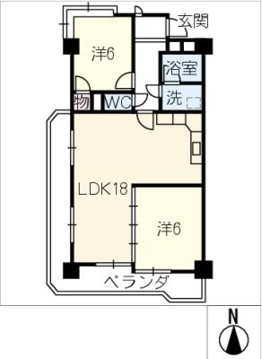 ユニーブル第８植田３０５号の間取り