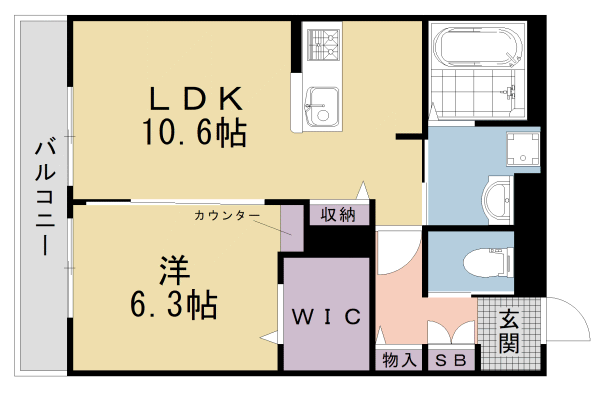 【京都市上京区三番町のマンションの間取り】