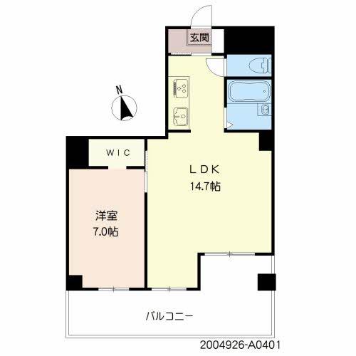 熊本市中央区京町のマンションの間取り